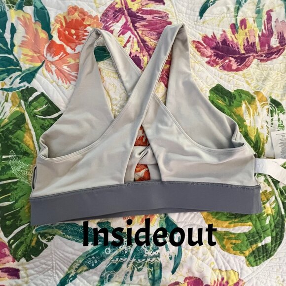 Fabletics Oasis Twist Medium Impact Sports Bra Grey Sz XL - Picture 5 of 8